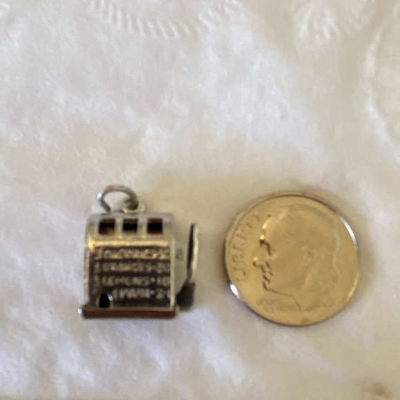 "One-Armed Bandit" Charm sterling - arm works - Picture 5 of 6